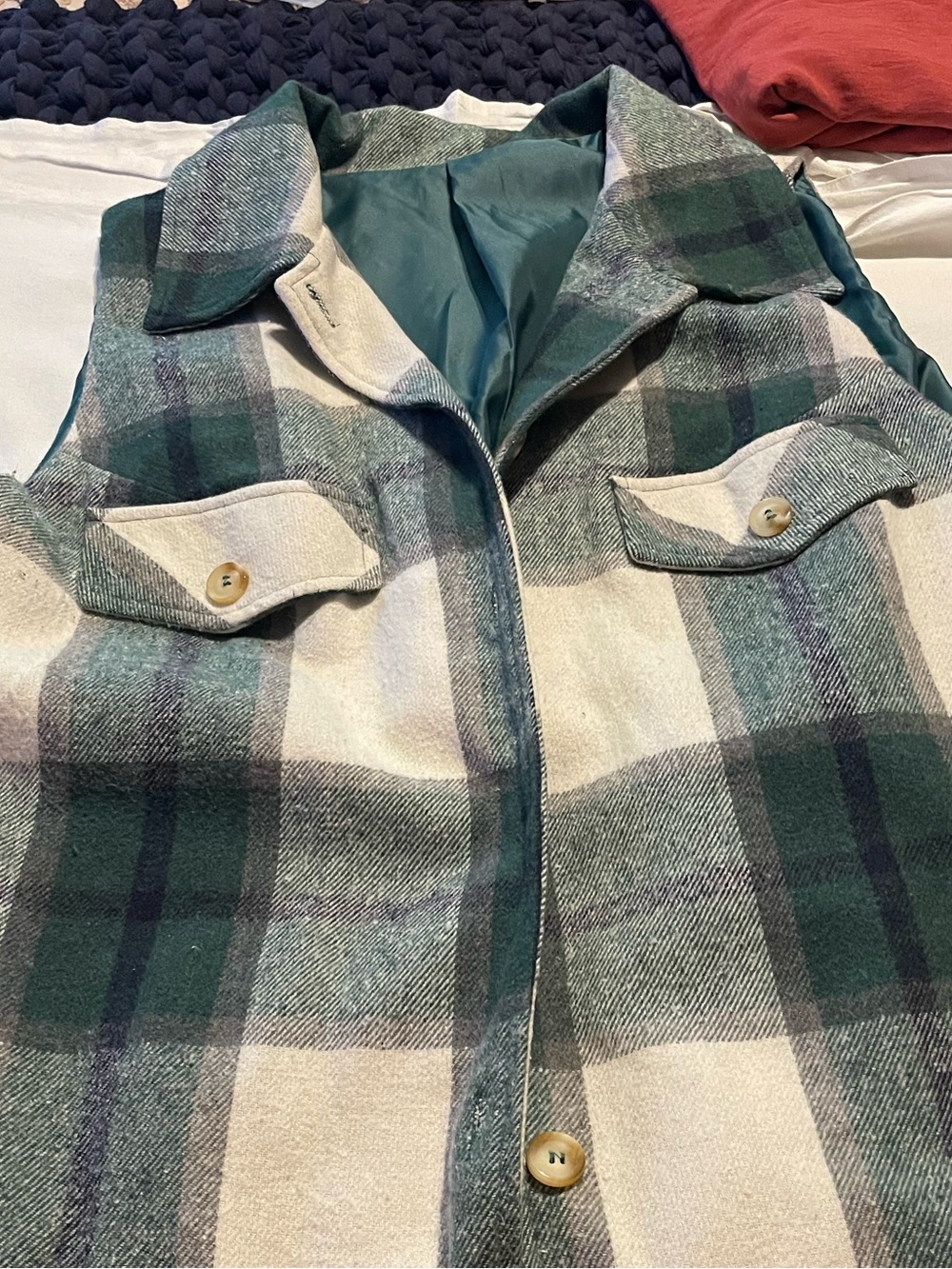 SHEIN Satin-Look Jacket Lining in Teal Green